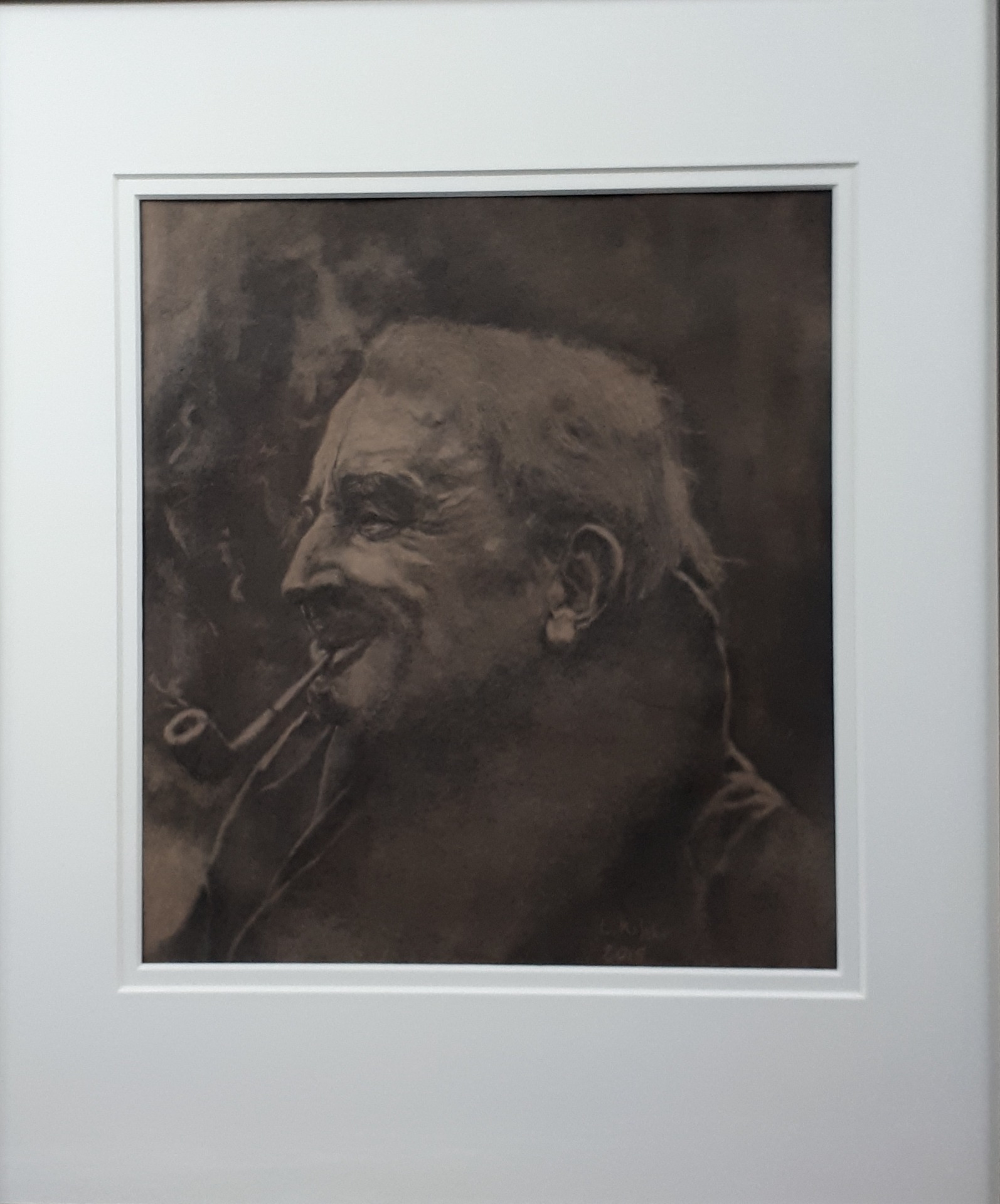 JRR Tolkien. Charcoal drawing 53×63 cm. 